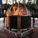 X Series 28 Inch Round Corten Steel Wood-Burning Fire Pit in Stainless Steel by Breeo - Image 6