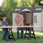 Lifetime Lockable Polyethylene Outdoor Storage Shed, 10′ x 8′, Tan & Brown (60005) - Image 6