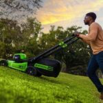 Greenworks 80V 21” Lawn Mower, 13” String Trimmer, and 730 Leaf Blower - Image 4