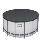 Bestway Steel Pro MAX 10 Foot x 30 Inch Round Metal Frame Above Ground Outdoor Backyard Swimming Pool Set with 330 GPH Filter Pump - Image 5