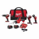 MILWAUKEE Cordless Tool Combination Kit: 4 Tools, 18 V DC Volt, Battery Included, M18™, M18™, 2PYZ8 - Image 2