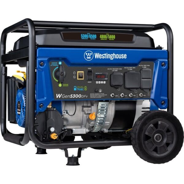 534-600x600-1.jpg Westinghouse WGen5300DFv Dual Fuel Portable Generator - Image 1