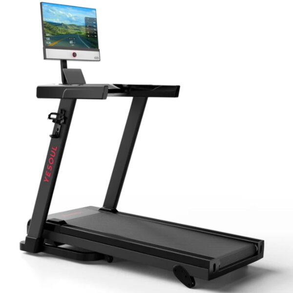 575-2-600x600-1.jpg Yesoul T1M Plus Smart Folding Treadmill with 21.5 inch Touchscreen, Brushless Quiet Motor, 3-Level Incline, 9 Mph, App Sync & Space-Saving Design for - Image 1