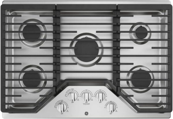 61JJMQrbAkL._AC_SL1000_-600x413-1.jpg GE 30-Inch Built-In Gas Cooktop JGP5030SLSS - Image 1
