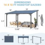 Aecojoy 10 ft. x 14 ft. Dark Gray Aluminum Patio Cover - Image 5