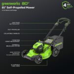 Greenworks 80V 21″ Cordless Self-Propelled Lawn Mower - Image 7