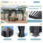 EROMMY 10 ft. W x 10 ft. D Outdoor Louvered Pergola - Image 5