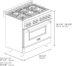 ZLINE 36 in. 4.6 cu. ft. Legacy Dual Fuel Range with 6 Burner Gas Cooktop and Electric Convection Oven in Stainless Steel (RA36) - Image 8