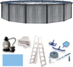 Blue Wave San Pedro 24-ft Round 52-in Deep 6-in Top Rail Above Ground Steel Wall Swimming Pool - Image 2