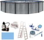 Blue Wave San Pedro 24-ft Round 52-in Deep 6-in Top Rail Above Ground Steel Wall Swimming Pool
