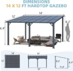 Aecojoy 14×12 ft Aluminum Pergola with Canopy - Image 3