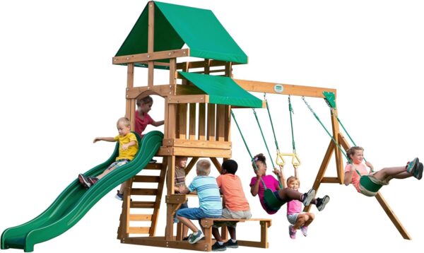 71YJ15O52uL._AC_SL1500_-600x358-1.jpg Backyard Discovery Belmont All Cedar Swing Set - Image 1