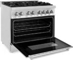 ZLINE 36 in. 4.6 cu. ft. Legacy Dual Fuel Range with 6 Burner Gas Cooktop and Electric Convection Oven in Stainless Steel (RA36) - Image 4