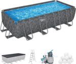 Bestway APX 365 18′ x 9′ x 52″ Rectangular Above Ground Swimming Pool - Image 2