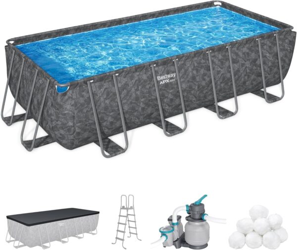 71iRx8zwm5L._AC_SL1500_-600x505-1.jpg Bestway APX 365 18′ x 9′ x 52″ Rectangular Above Ground Swimming Pool - Image 1