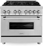ZLINE 36 in. 4.6 cu. ft. Legacy Dual Fuel Range with 6 Burner Gas Cooktop and Electric Convection Oven in Stainless Steel (RA36) - Image 2
