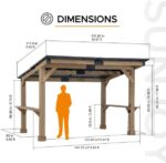 SUNJOY 10 ft. x 12 ft. Matte Black Cedar Framed Wooden Gazebo - Image 3