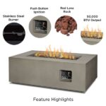 Real Flame Aegean 42″ Rectangle Propane Gas Outdoor Fire Table - Image 8