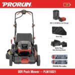 PRORUN 60V 21-In. Steel Deck Cordless Push Lawn Mower with 2.5 Ah Battery and Charger - Image 5