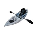 Brooklyn Kayak UH-FK184-GRY 9 ft. 2 in. Sit on Top Single Fishing Kayak Seat And Paddle – Grey Camo - Image 2