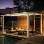 Aecojoy 12 ft x 12 ft White Aluminum Pergola with Canopy - Image 6