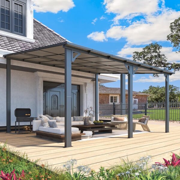 81UJsUQWjyL._AC_SL1500_-600x600-1.jpg Aecojoy 14×12 ft Aluminum Pergola with Canopy - Image 1