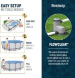 Bestway Steel Pro MAX 16 Foot x 48 Inch Round Metal Frame Above Ground Outdoor Swimming Pool Set - Image 4