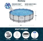 Bestway Steel Pro MAX 16 Foot x 48 Inch Round Metal Frame Above Ground Outdoor Swimming Pool Set - Image 5