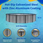 Blue Wave San Pedro 24-ft Round 52-in Deep 6-in Top Rail Above Ground Steel Wall Swimming Pool - Image 3