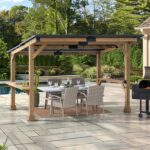 SUNJOY 10 ft. x 12 ft. Matte Black Cedar Framed Wooden Gazebo - Image 2