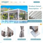 EROMMY 12’x24′ Outdoor Louvered Pergola Gazebo - Image 4