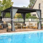 EROMMY 10 ft. W x 10 ft. D Outdoor Louvered Pergola - Image 4
