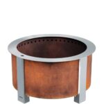 X Series 28 Inch Round Corten Steel Wood-Burning Fire Pit in Stainless Steel by Breeo - Image 2