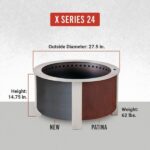X Series 28 Inch Round Corten Steel Wood-Burning Fire Pit in Stainless Steel by Breeo - Image 8