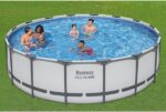 Bestway Steel Pro MAX 16 Foot x 48 Inch Round Metal Frame Above Ground Outdoor Swimming Pool Set - Image 9