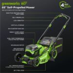Greenworks Pro 60V 22″ Cordless Self-Propelled Push Lawn Mower - Image 4