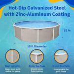 Blue Wave Belize 15-Feet Round 52-Inch Deep 6-Inch Top Rail Metal Wall Swimming Pool Package - Image 5
