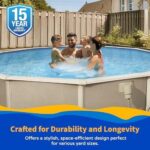 Blue Wave Belize 15-Feet Round 52-Inch Deep 6-Inch Top Rail Metal Wall Swimming Pool Package - Image 3