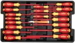Wiha 32800 Insulated Tool Set with Screwdrivers, Nut Drivers, Pliers, Cutters, Ruler, Knife and Sockets in Rolling Tool Case, 10,000 Volt Tested and 1000 Volt Rated, 80-Piece Set - Image 4