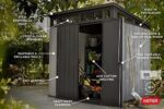 Keter Outdoor Storage Shed, for House, Patio & Yard, Plastic Resin, Artisan, 7×7 Ft, Gray - Image 4