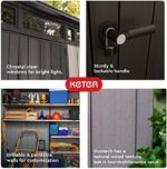 Keter Outdoor Storage Shed, for House, Patio & Yard, Plastic Resin, Artisan, 7×7 Ft, Gray - Image 5