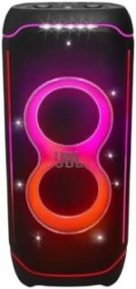 JBL Partybox Ultimate – Multi Purpose Party Speaker, with Wi-fi & Bluetooth Connectivity, Wireless, Lightshow, IPx4 Slashproof, Dual Mic & Guitar Inputs, Handle & Sturdy Wheels, Black