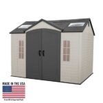 Lifetime Lockable Polyethylene Outdoor Storage Shed, 10′ x 8′, Tan & Brown (60005) - Image 9