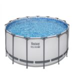 Bestway Steel Pro MAX 10 Foot x 30 Inch Round Metal Frame Above Ground Outdoor Backyard Swimming Pool Set with 330 GPH Filter Pump - Image 6