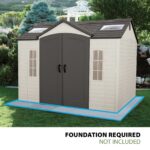 Lifetime Lockable Polyethylene Outdoor Storage Shed, 10′ x 8′, Tan & Brown (60005) - Image 2