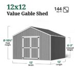 Little Cottage Co. Pre-Cut 12×12 Value Gable Shed Kit - Image 6