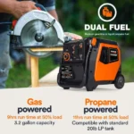 Generac iQ5200 DF 3900 Watt Electric Start Dual Fuel Inverter Generator - Image 5