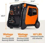 Generac iQ5200 DF 3900 Watt Electric Start Dual Fuel Inverter Generator - Image 8