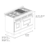 ZLINE Autograph Edition 48″ 6.0 cu. ft. Dual Fuel Range with Gas Stove and Electric Oven Stainless Steel Accents - Image 8